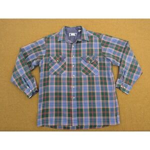 Vintage Sutter & Grant Flannel Shirt Adult Large Red Green L/S Acrylic Men #67